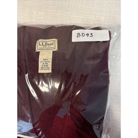 L L Bean Lambswool Cardigan XL Burgundy Heritage Grandpa Academia Pockets - Picture 14 of 14